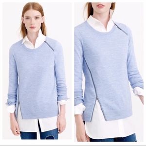 Pink sweater from J. crew with zippers